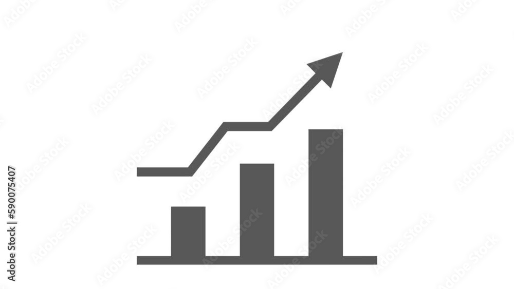 Animated Illustration of Statistic Curve with Arrow Growing Up showing Profit Goal on Good Business on white and green screen. Suitable to place on business and finance content. Animated Illustration of Statistic Curve with Arrow Growing Up showing Profit Goal on Good Business on white and green screen. Suitable to place on business and finance content.