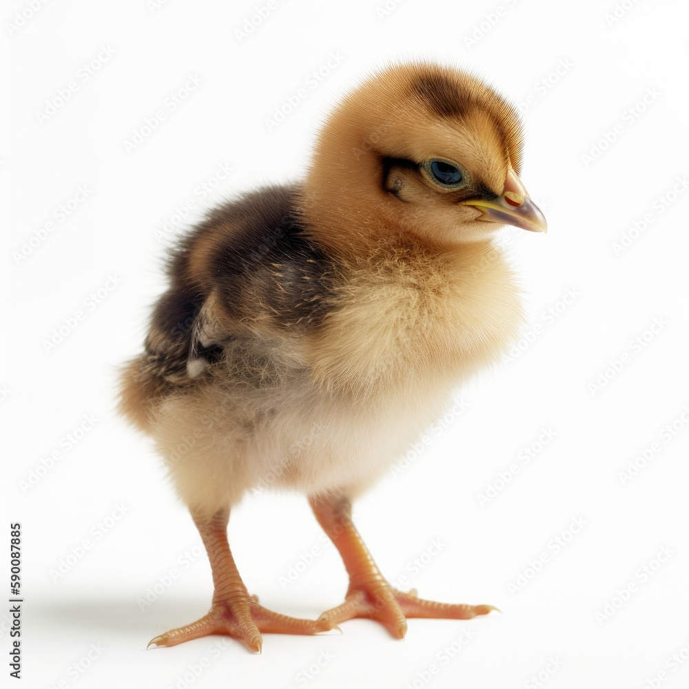 Fototapeta premium chick in a white background