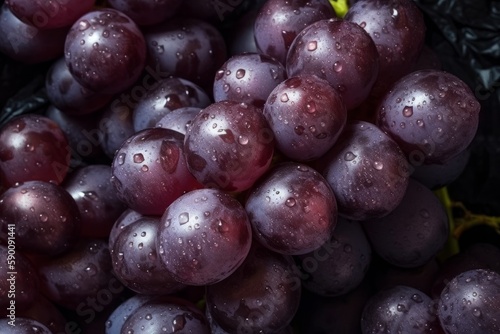 Juicy Grapes Up Close, Tempting Your Taste Buds, Generative AI