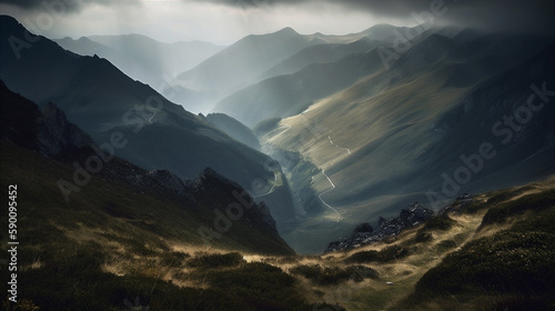Magnificent Pyrenees landscape. AI generated © Oksana Kumer