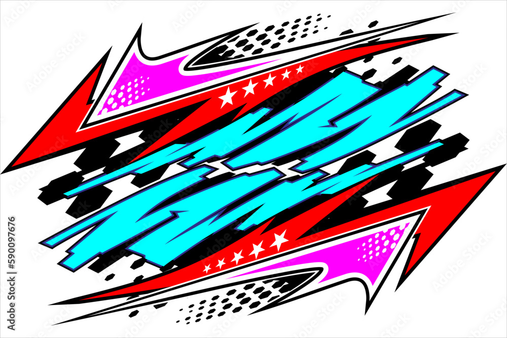 Design vector racing background with unique lines and bright color combinations, perfect for your wrapping designs