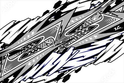 Design vector racing background with unique lines and a mix of grayscale, black, white and gray colors, perfect for your wrapping designs