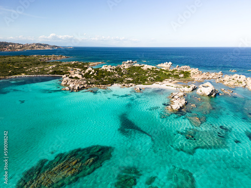 Fototapeta Naklejka Na Ścianę i Meble -  Beautiful view of famous Testa del Polpo Beach in La Maddalena Island, Sardinia, Italy