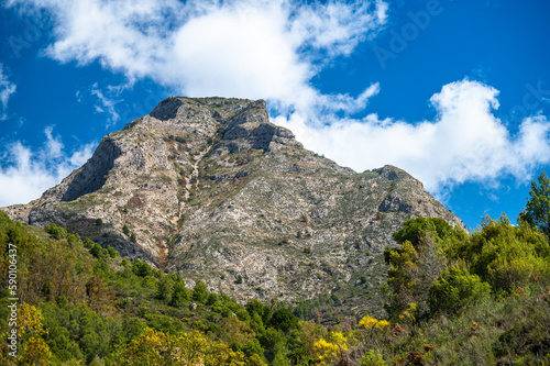 Beautiful travel destination of a southern Spain. The Sierras de Tejeda  Almijara and Alhama Mountains.