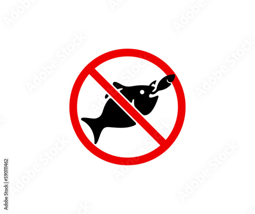 Prohibition sign and symbol, fishing is not allowed here, graphic design. Prohibited symbol, prohibited mark and forbidden sign, fish and fishing, vector design and illustration