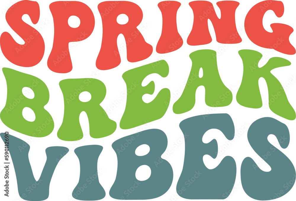 Spring Break Vibes Retro SVG