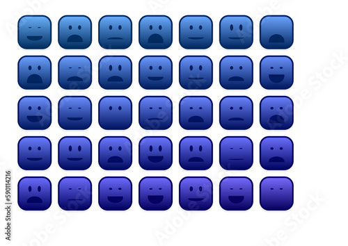 set of colourful emojis