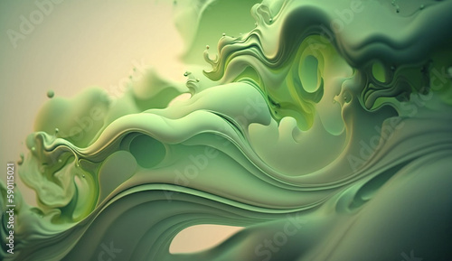 Soft green liquid wave and ...