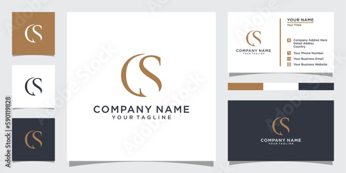 CS or SC initial letter design monogram.