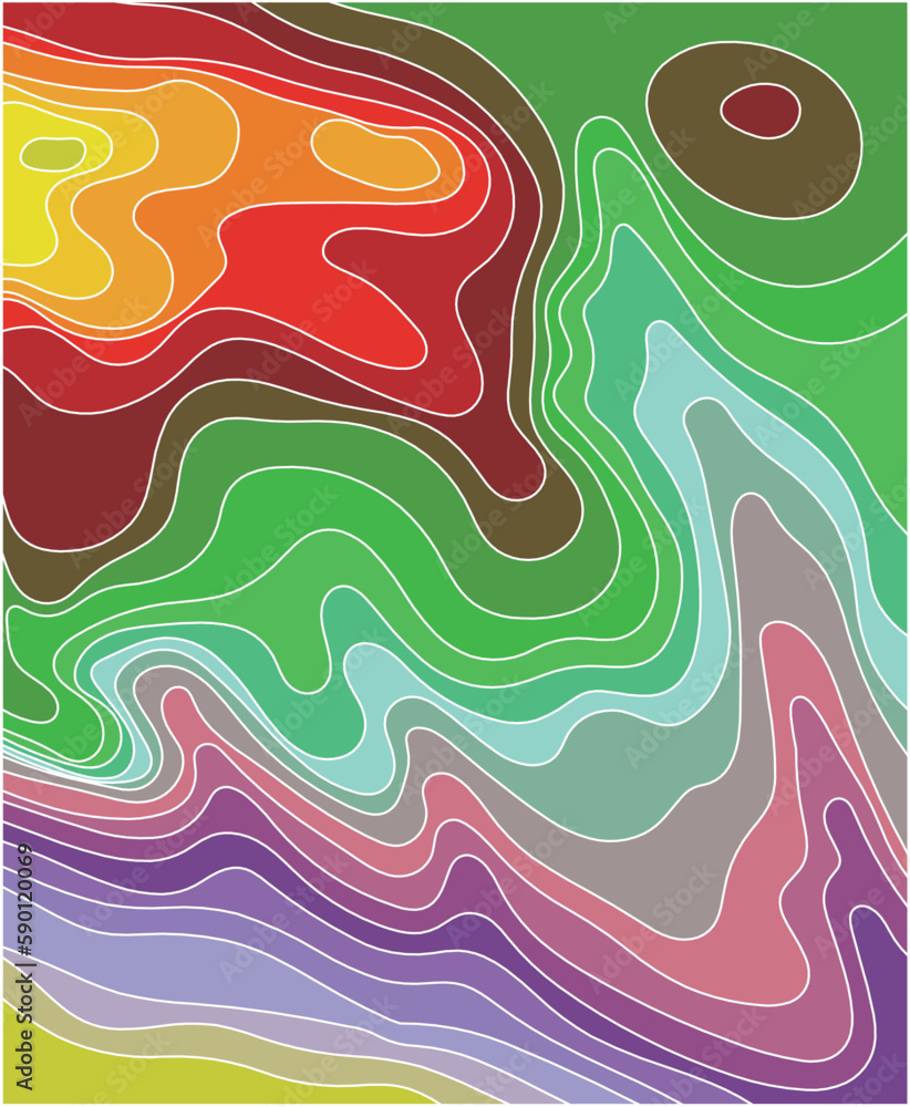 Abstract background of wavy embossed lines. The beauty of natural relief lines in multi-colored horizontals. Wavy pattern of stripes of different thicknesses. Intricate unusual kaleidoscope patterns. 