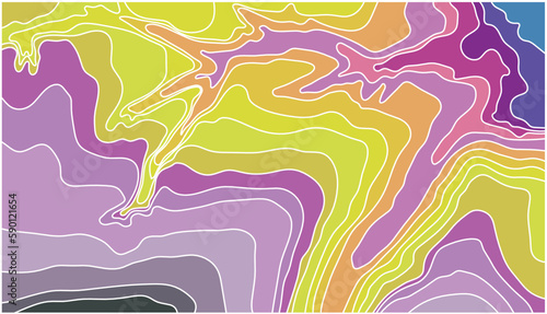 Abstract background of wavy embossed lines. The beauty of natural relief lines in multi-colored horizontals. Wavy pattern of stripes of different thicknesses. Intricate unusual kaleidoscope patterns. 