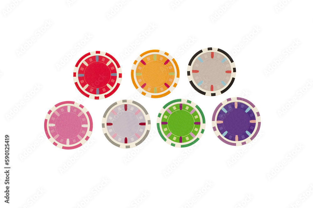 Fototapeta premium some poker fiches on a transparent surface 