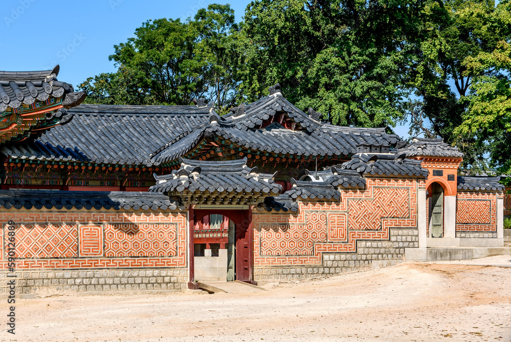 Ancient building in the Gyeongbokgung palace in Seoul, Republic of Korea