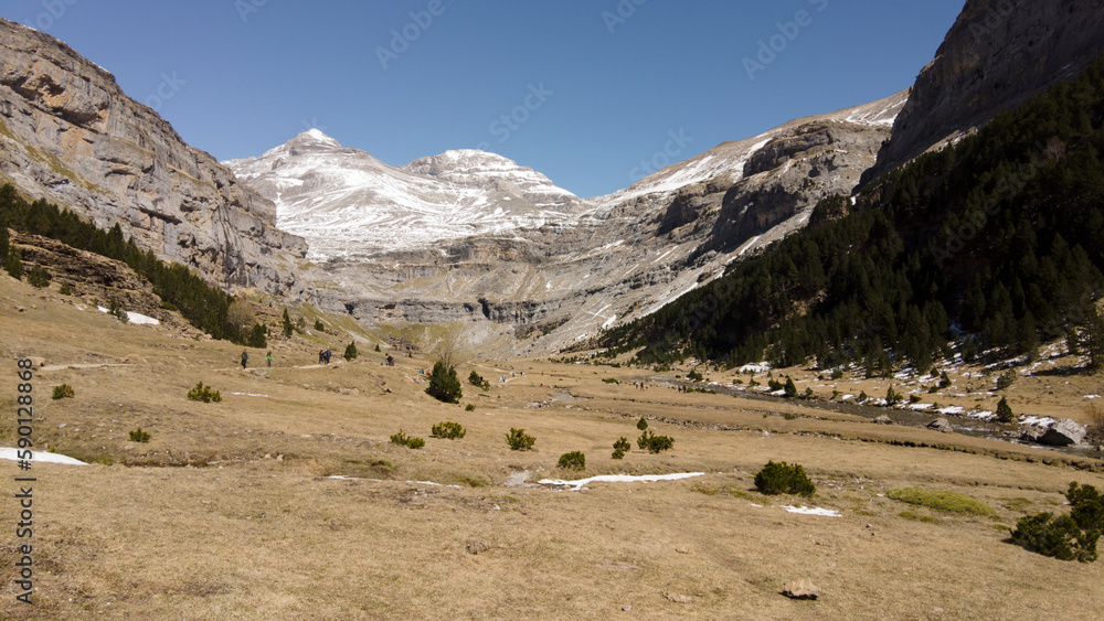 mountain landscape in Ordesa National Park in the pyrenees mountain landscape in Ordesa National Park in the pyrenees