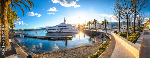 Town of Tivat scenic destination yachting harbor panoramic view