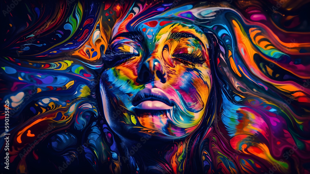 Fototapeta Psychedelia of the Soul - Generative AI