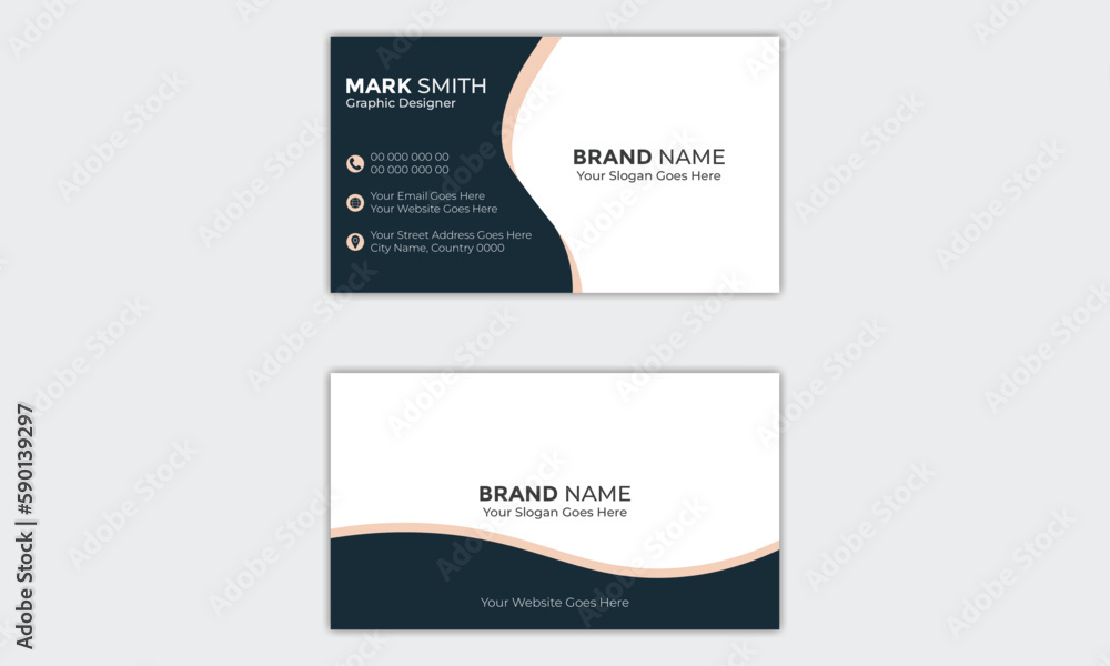Modern And Professional Double-sided Horizontal Name card Simple and Clean Visiting Card Vector illustration Business Card
