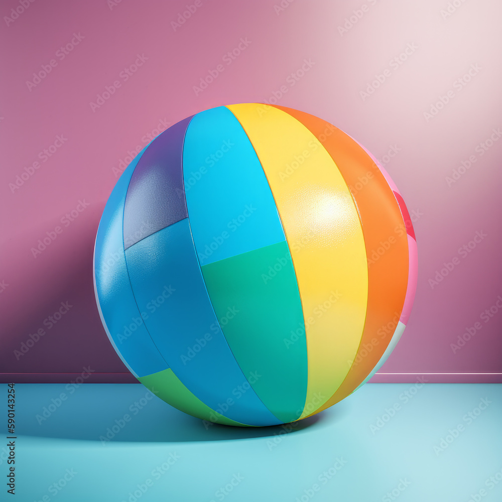 Beach ball on pink background Beach ball on pink background