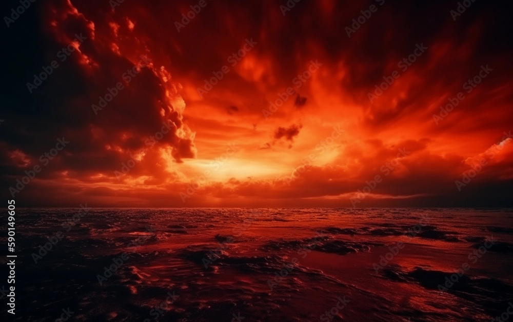 sunset over the sea background