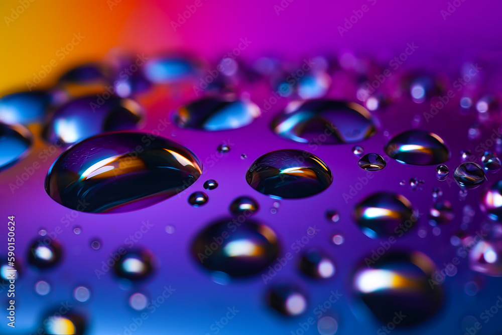 Blue purple and pink glossy bubbles background. Color bubbles. Bubble background. Generative ai