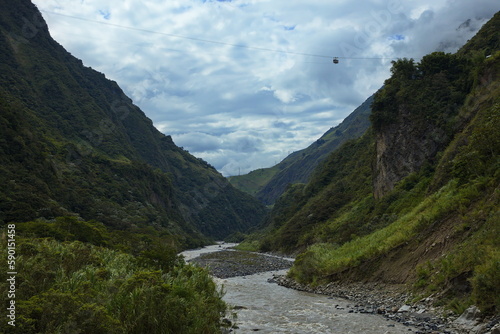 River Rio Pastaza at the waterfall Manto de la Novia at Banos, Tungurahua Province, Ecuador, South America 