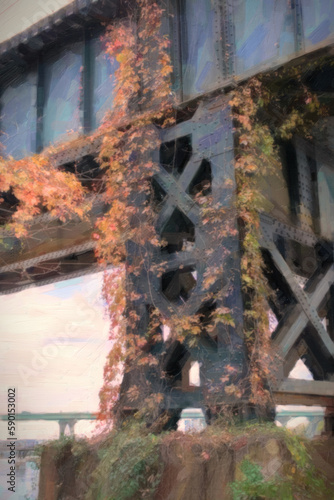 old bridge over the river