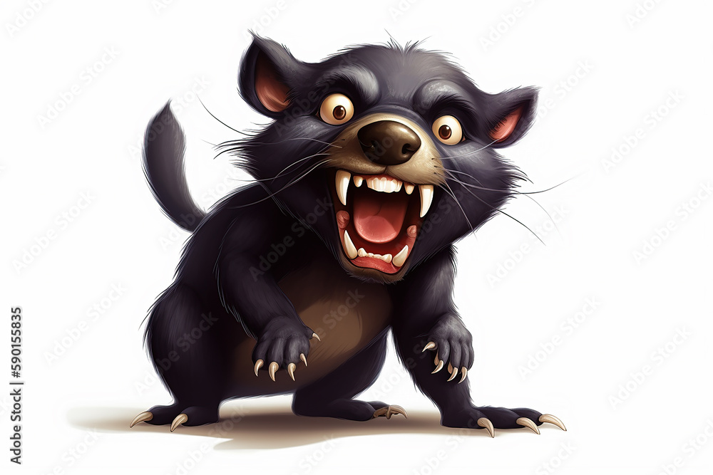 An amusing cartoon drawing of an angry Tasmanian devil Generative AI. An amusing cartoon drawing of an angry Tasmanian devil Generative AI.