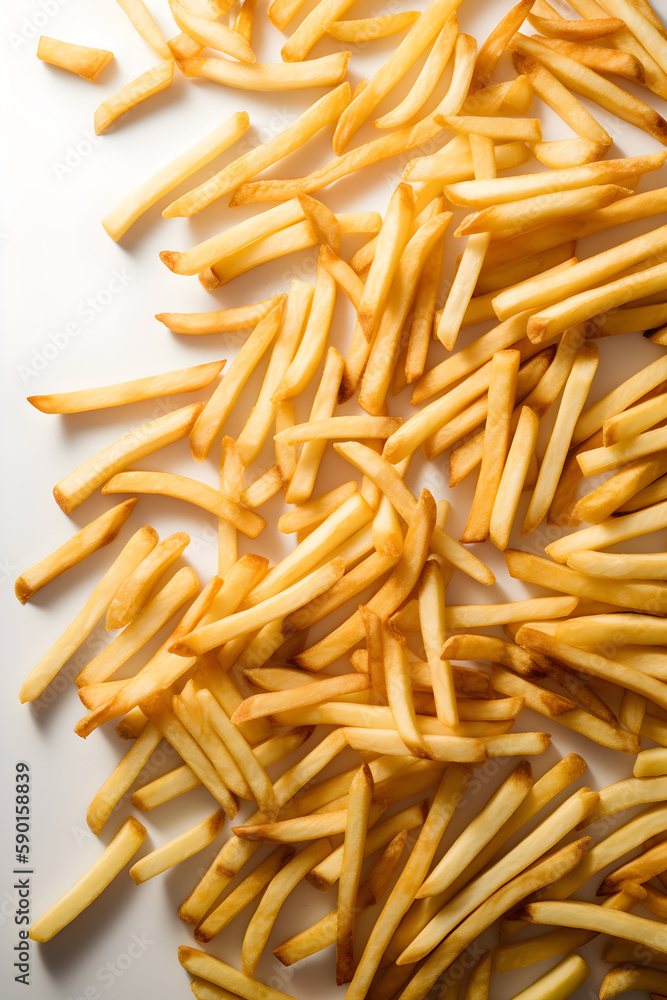 Close up of a pile of fries AI concept Close up of a pile of fries AI concept