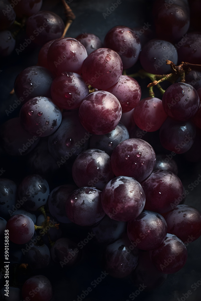 Bunch of grapes, cinematic lighting AI concept Bunch of grapes, cinematic lighting AI concept