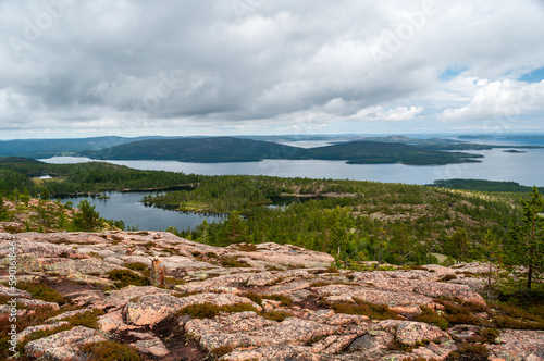 Lots of lakes and forested hills in Skuleskogen National Park in Sweden