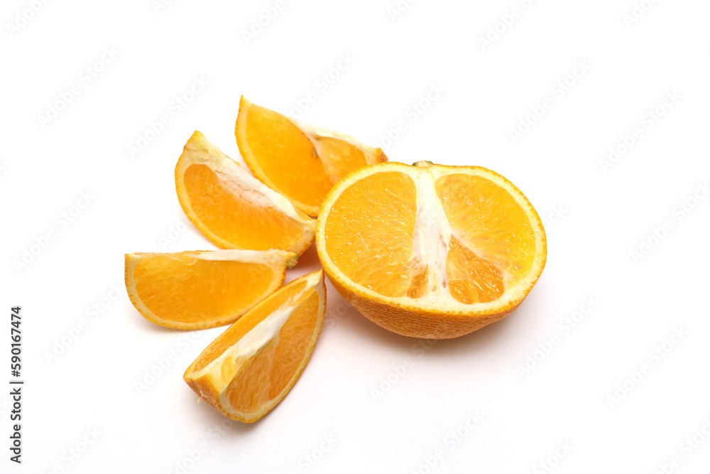 Fototapeta premium Hassaku oranges isolated on a white background.