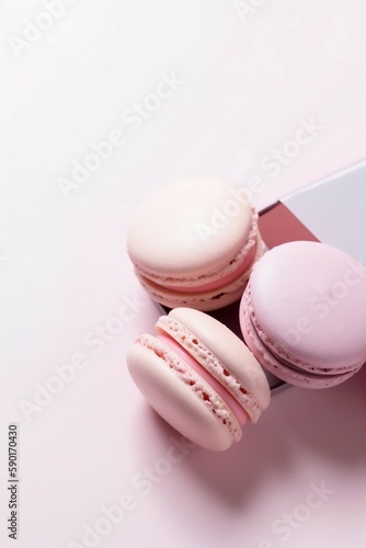 Macaroons sweet dessert. Generative AI