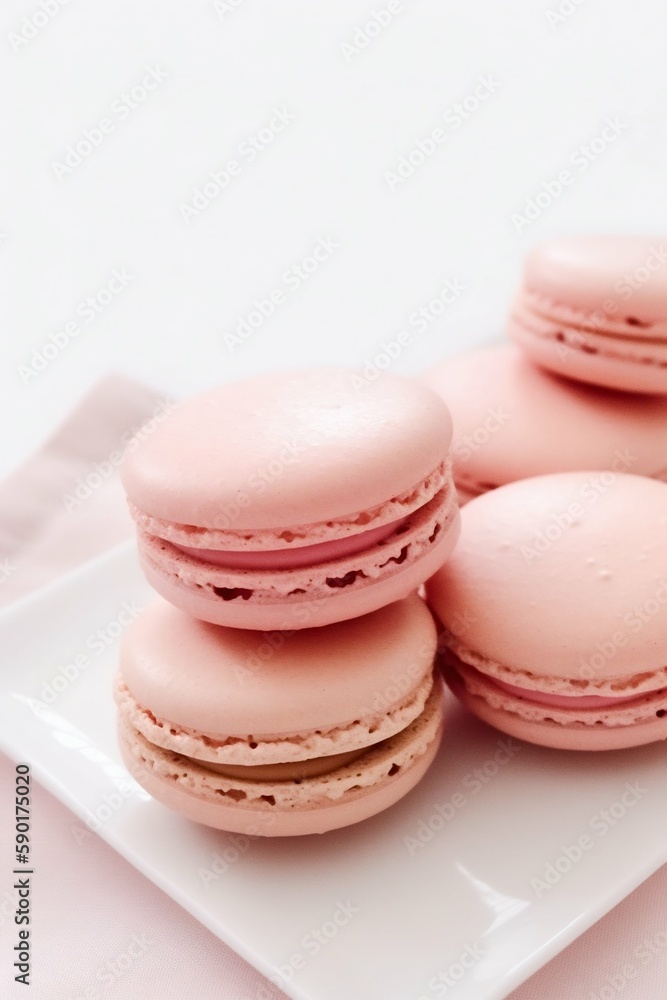 Macaroons sweet dessert. Generative AI Macaroons sweet dessert. Generative AI