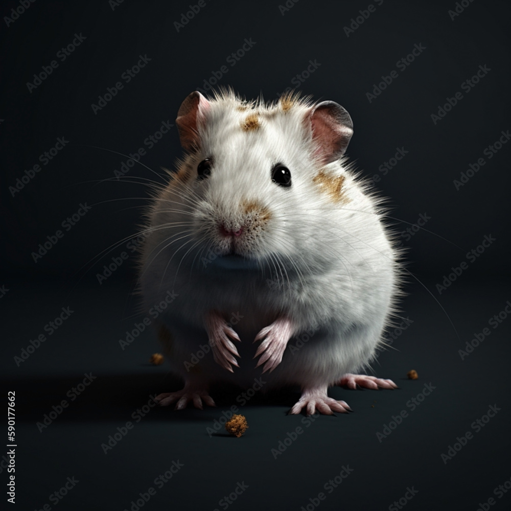 Hamster Isolated on black background Generative AI Hamster Isolated on black background Generative AI