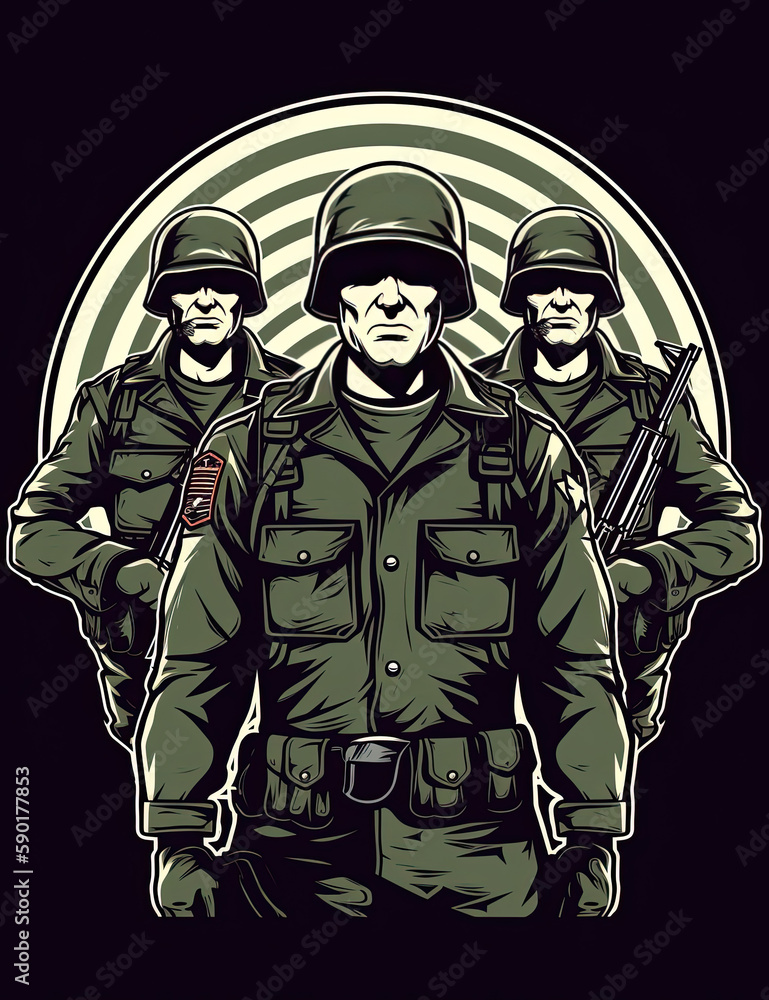 American Soldier, Graphic Design, Logo, T Shirt, Resource. Generative AI American Soldier, Graphic Design, Logo, T Shirt, Resource. Generative AI