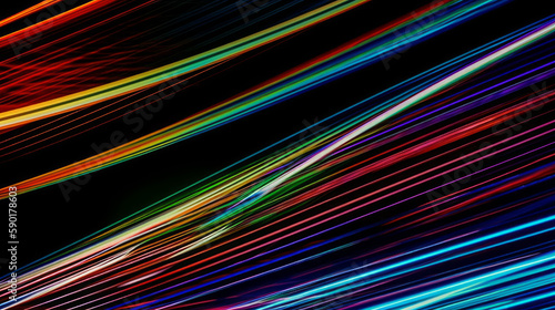 Abstract colorful lines as dynamical path  generative ai