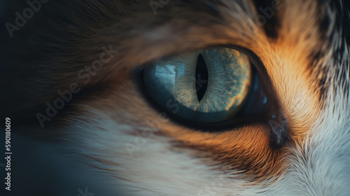 close up of a cat, cat eye close up, generative ai