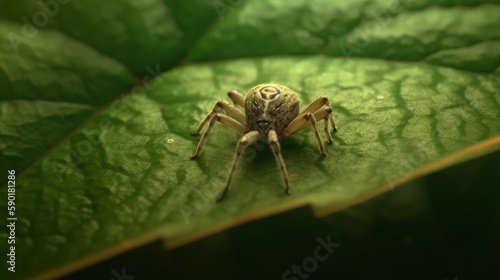 spider on a web, spider on leaf, generative ai