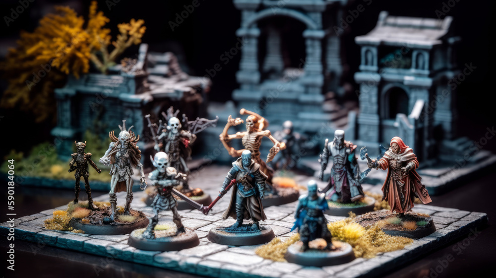 Dungeons and dragons miniature battle, generative ai