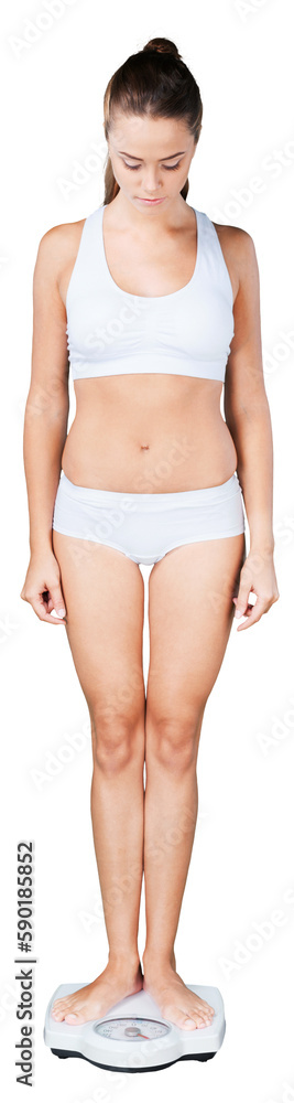 Portrait of a Fit Woman Checking her Weight Portrait of a Fit Woman Checking her Weight
