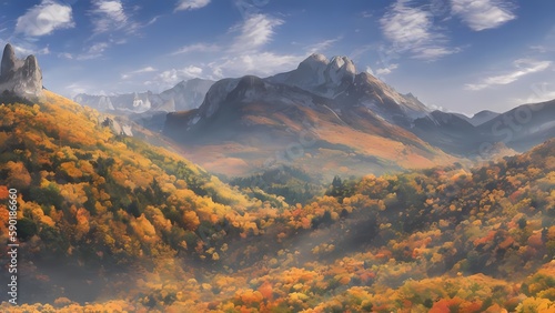  Majestic Autumn Mountains Panorama © George Fontana