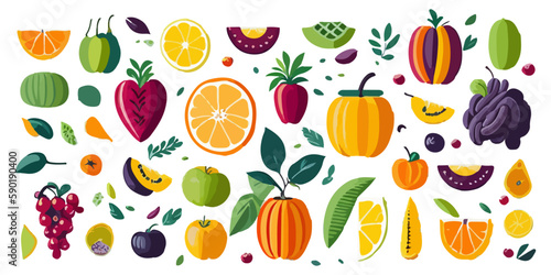 Mouth-Watering Fruit Salad Illustration Collection