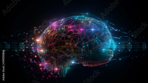Organic brain interface with circuits connections, generative ai