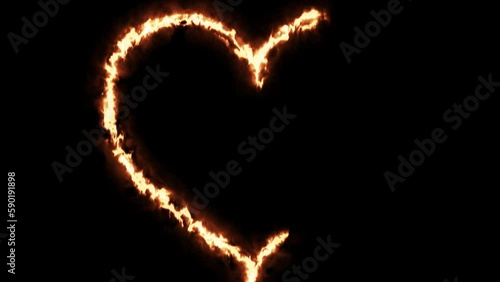 a burning heart that burns on fire photo