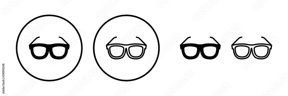 Glasses icon vector. eye glasses icon. sunglasses Glasses icon vector. eye glasses icon. sunglasses