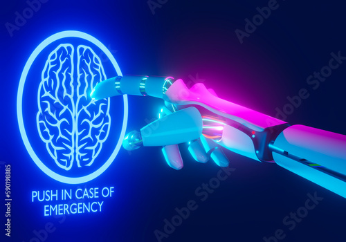 Fotografía Intelligenza artificiale, illustrazione 3d