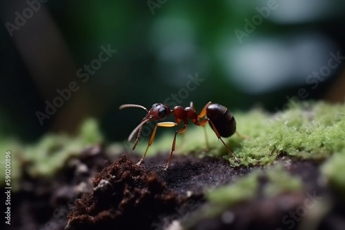 Ant, A Strong Insect, In The Forest In The Wild, Summer Day, Made Using Generative Ai © Arma