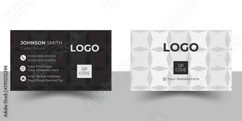 Clean professional business card template, visiting card, business card template, Business card design template.
 photo