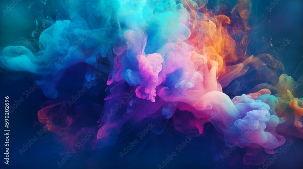 Abstract background with colorful smoke. Generative AI Abstract background with colorful smoke. Generative AI
