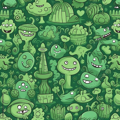 cartoon background, green cartoon background, cartoon wallpaper, monster wallpaper, monster background, green monster, cartoon image, cartoon, AI, Generative, Generative AI